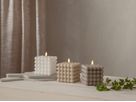 LED Pillar Kerze Flamme Dot - Indoor, Grau, 12.5 cm höhe, Timerfunktion