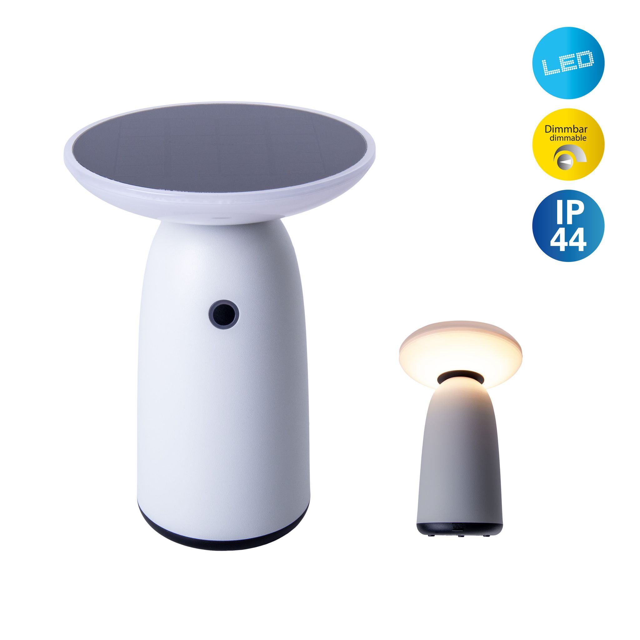 LED Solarleuchte ADA weiß - IP44, 10W, Warmweiss