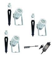 Spot de jardin à LED KOLIBRI-SET 3er - 3x3W, 3x100lm, 2700K, IP67, CRI 80, 38°, alu. eloxiert, nicht dimmbar, D=28mm, L=40mm