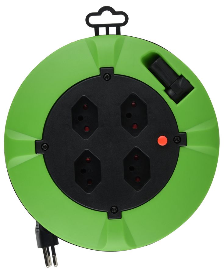 Kabelbox 7m - 7m Kabel, 4xT13, grün/schwarz
