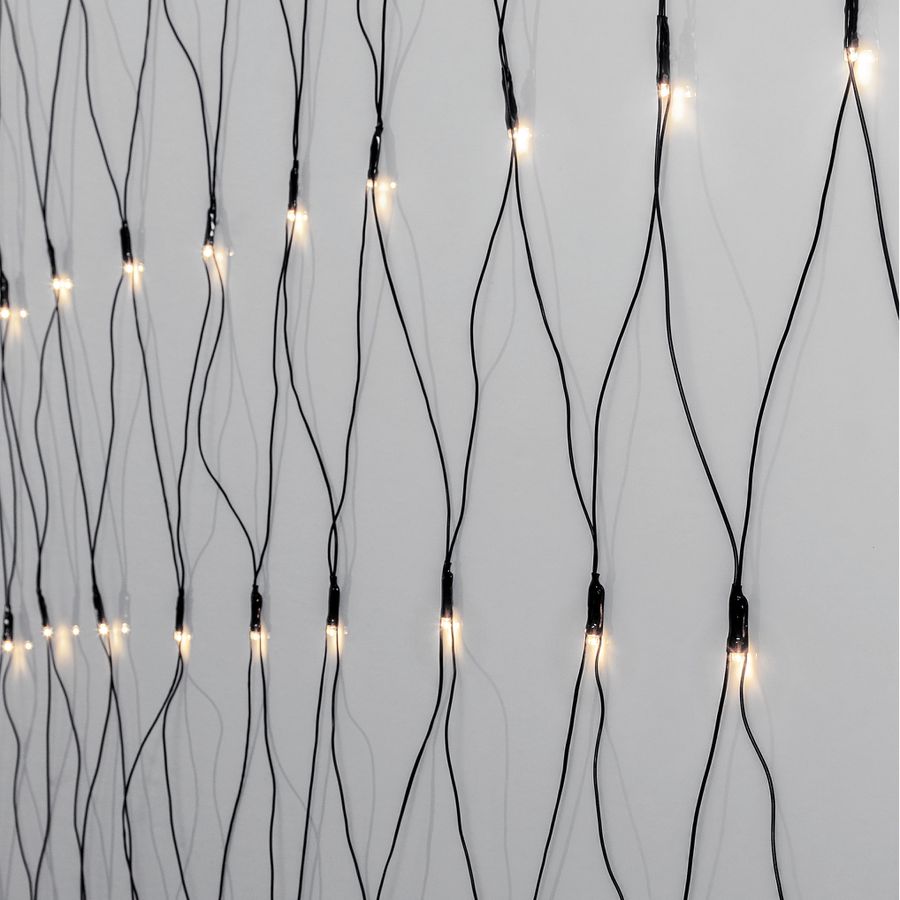 LED crispy white, Lichternetz, 200 LEDs - Schwarz, 3000K, 300cm x 300cm