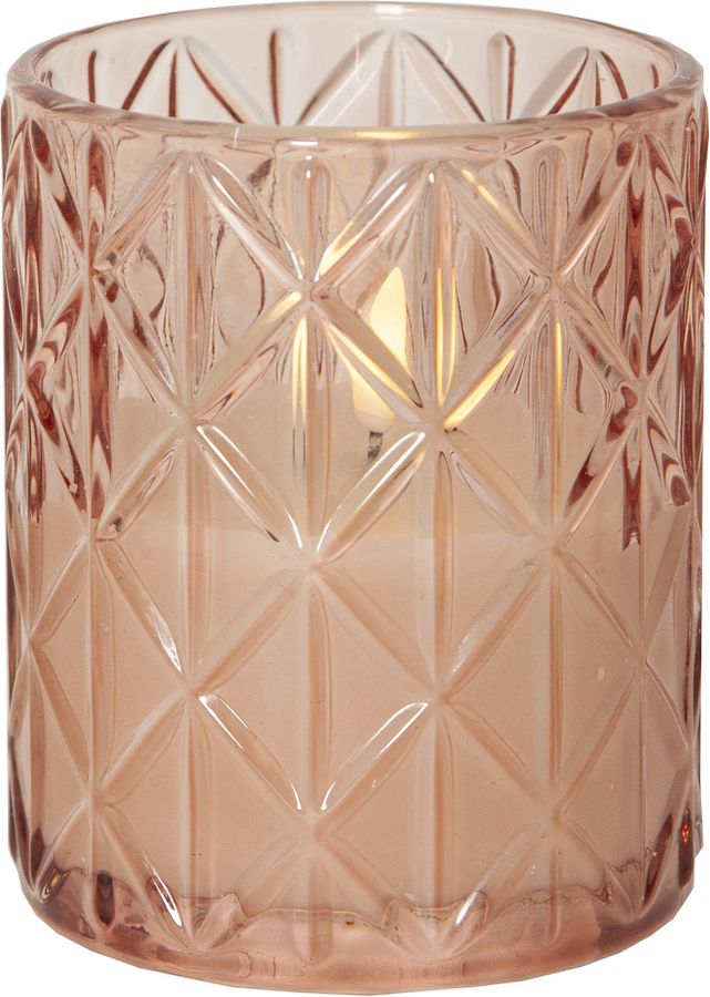 LED Kerze Flamme Romb - Indoor, Pink, 12.50 cm Höhe, Timerfunktion