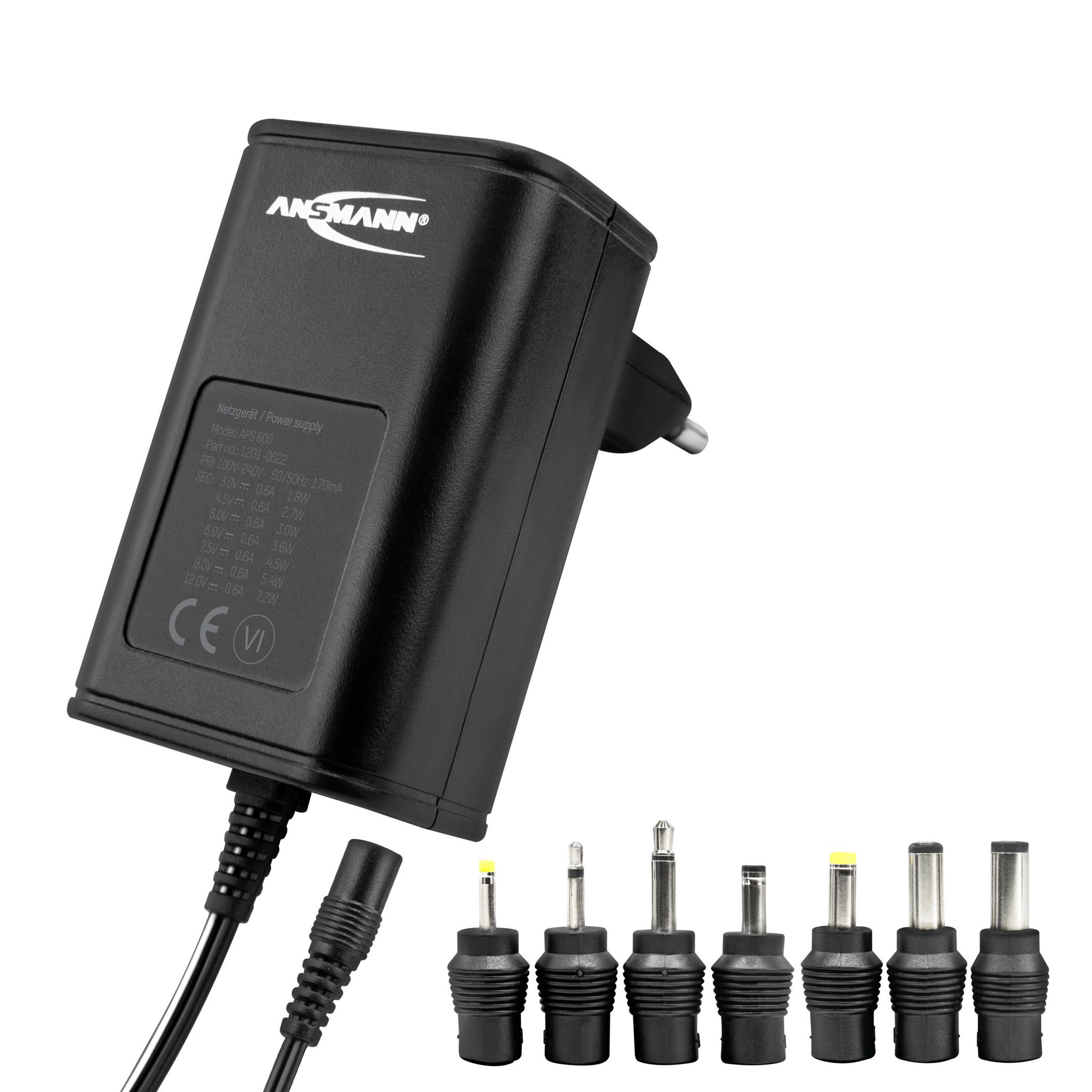 Universal-Netzteil APS 600 - niversal-Netzteil 3 - 12 V DC, inkl. 7 verschiedenen Steckertypen