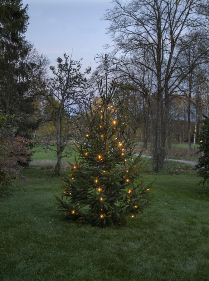 System 24 Extra, Baum-Lichterkette 6 Stränge, 28x180cm - Schwarz, Warmweiss