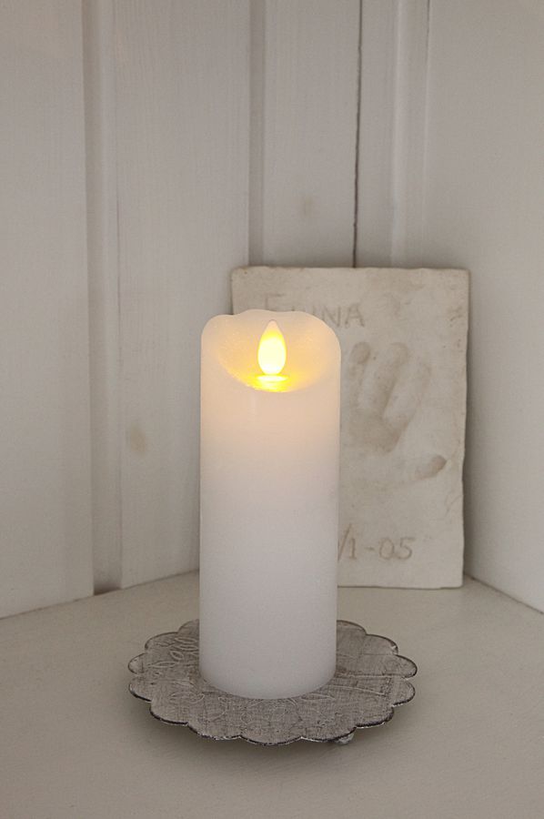 LED Pillar Kerze Glow - Indoor, Weiss, 15cm Höhe, Timerfunktion