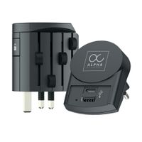 Alpha Europe USB Charger A/C - Out: CH, Schuko, IT, UK, BRA, USA, AUS/China, In: CH, Schuko, IT, UK, BRA, USA/Japan, AUS/China