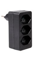 Fiche de dérivation 3xT.13 - 3xT13, Stecker T12 - 10A, inkl. Kinderschutz, senkrecht untereinander