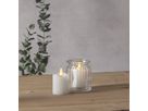 LED Pillar Kerze 2er Pack Flamme - Indoor, Weiss, 7.5cm Höhe, Timerfunktion