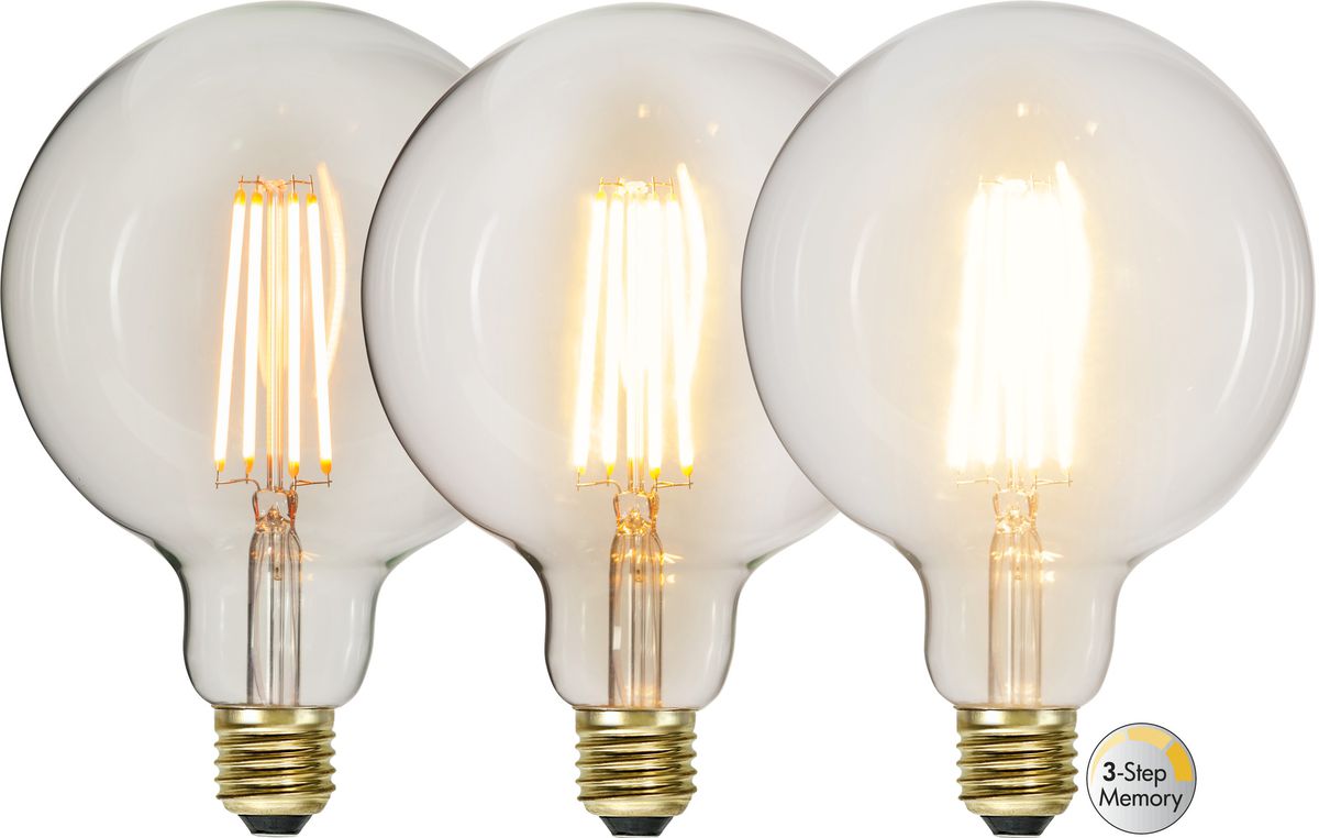 LED Leuchtmittel E27 G125 Soft Glow 3-step memory - E27, 700Lm, 6.5W, 230V