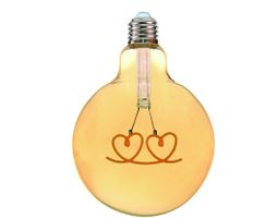 LED Leuchtmittel Double Hearts hängend - E27, 300Lm, 2200K, 4W, 230V