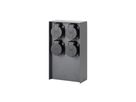 IP55 Energiesäule 4xT13 - 230V AC, max. 10A, 4xT13, IP55, schwarz-matt, rostfrei, Überlastschutz, L=130mm, B=85mm, H=230mm