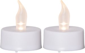 LED Teelicht 2er Pack Paulo - Indoor, weiss, mit Timerfunktion, D=4cm, H=4cm