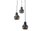 3er Pendelleuchte schwarz golden Casco - E27, IP20