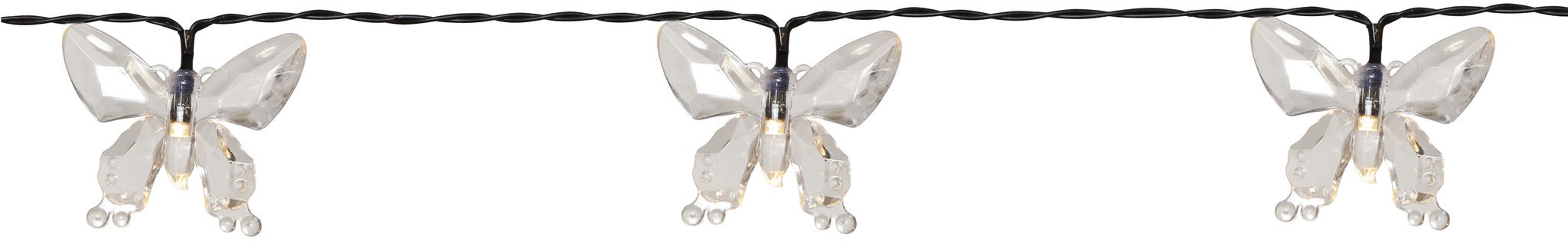 Solar Lichterkette Papillon - IP44, Warmweiss, Dämmerungssensor