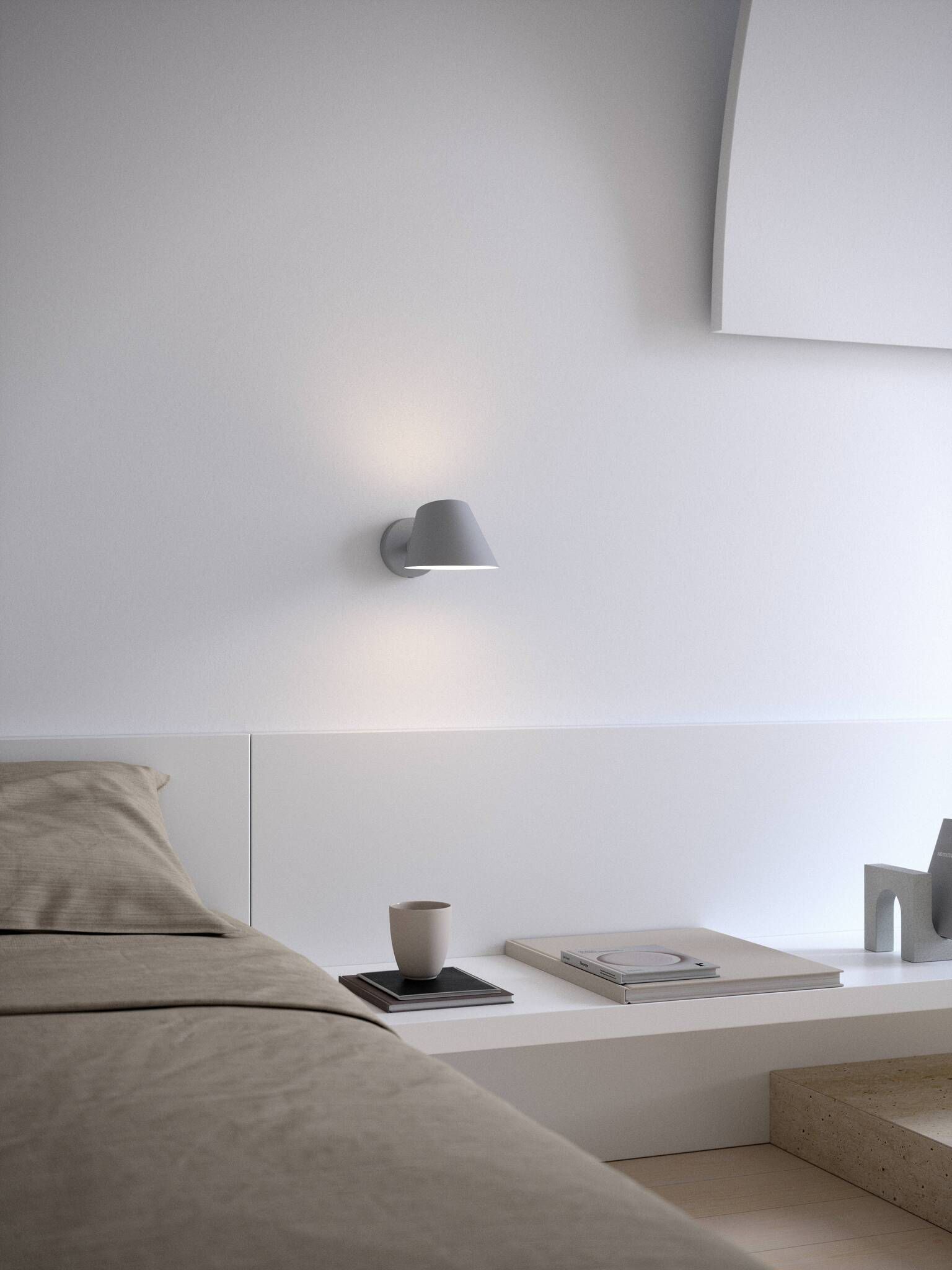 Stay Short, Wandleuchte, Grau - E27, max. 60W, IP20