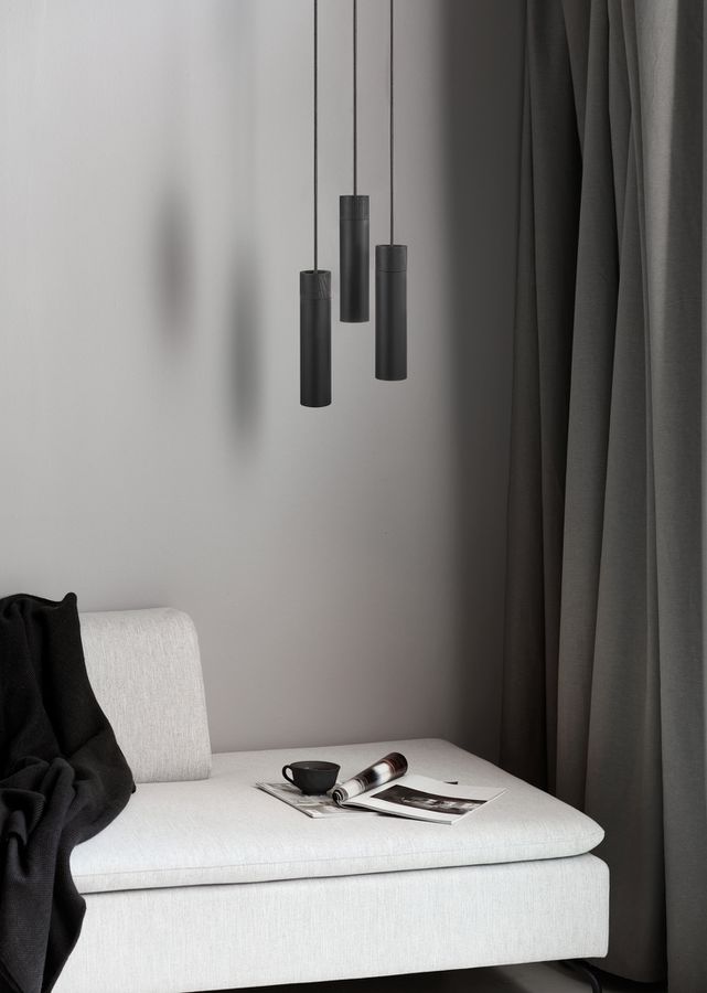 Tilo, 3-Pendelleuchte, Schwarz - GU10, max. 1x 5W, IP20