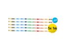 5x 1m RGB LED Stripe - IP20, RGB, 500cm Länge