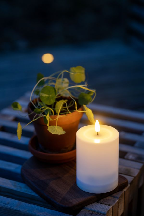 Solar Kerze Flamme Saul - Indoor, Outdoor, Warmweiss, Weiss