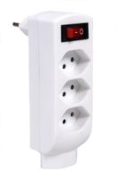 Fiche de dérivation 4xT.13 - 4xT13, senkrecht untereinander angeordnet, Stecker T12, inkl. Schalter, weiss
