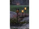 Solar Pollerleucht 3 Pack Flame Mini - Schwarz, Lichtfarbe Gelb