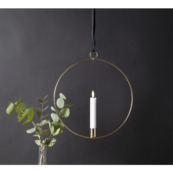 Indoor Decoration Flamme Ring - Indoor, Messing, 30cm Höhe, Timerfunktion