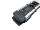 ALU Steckdosenleiste USB-C - 8xT13, 1x USB-C + 2x USB-A max. 3.4A - PD 20W, 2.0m Zuleitung, Stecker T12, Aluminium/schwarz