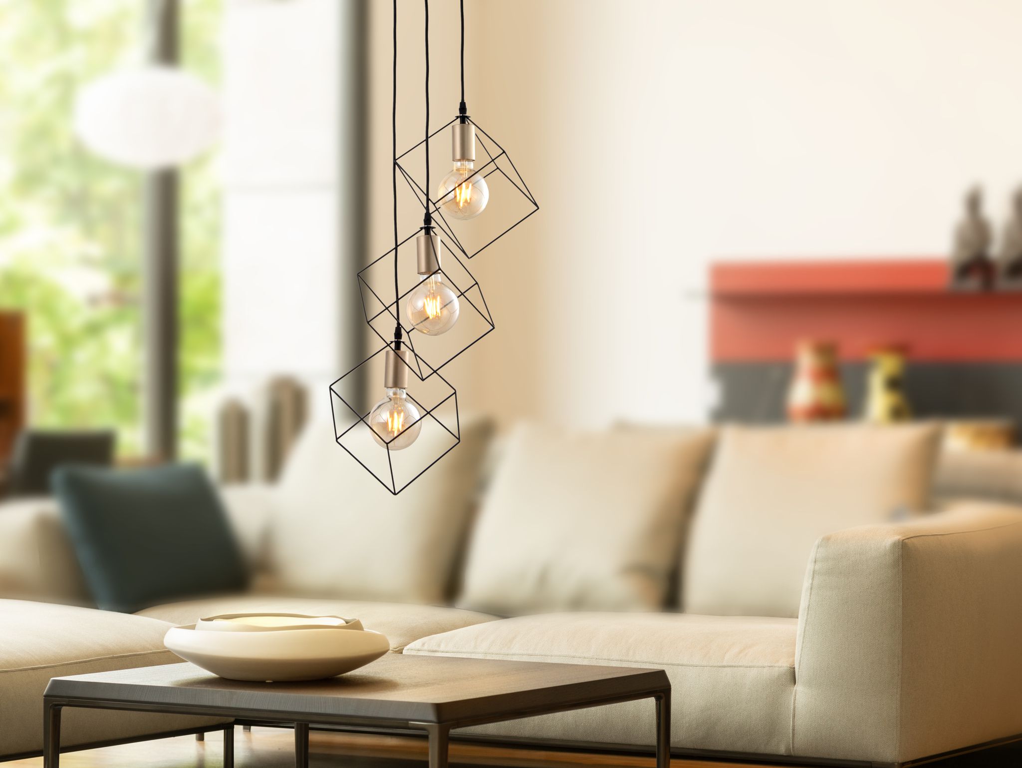 Pendelleuchte Canto 3flg. h: 146cm - E27, 120W, IP20