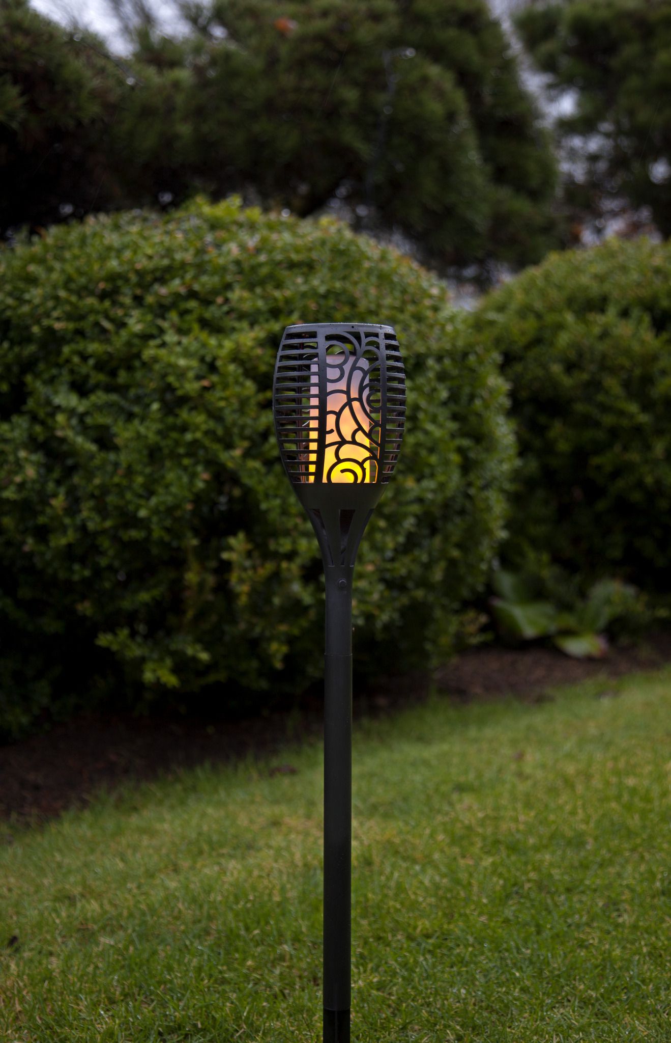Solar Fackel Flame - Schwarz, Lichtfarbe Gelb