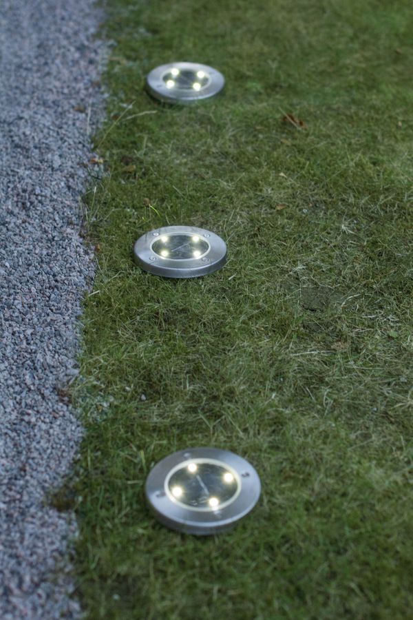 Solar 3-p Lawnlight - Silber, Lichtfarbe Warmweiss