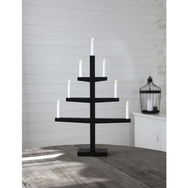 Kerzenleuchter Tripp - IP20, Schwarz, Warmweiss