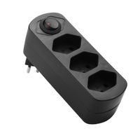 Abzweigstecker MOVE 3xT13 schwarz - 270° drehbar mit Schalter