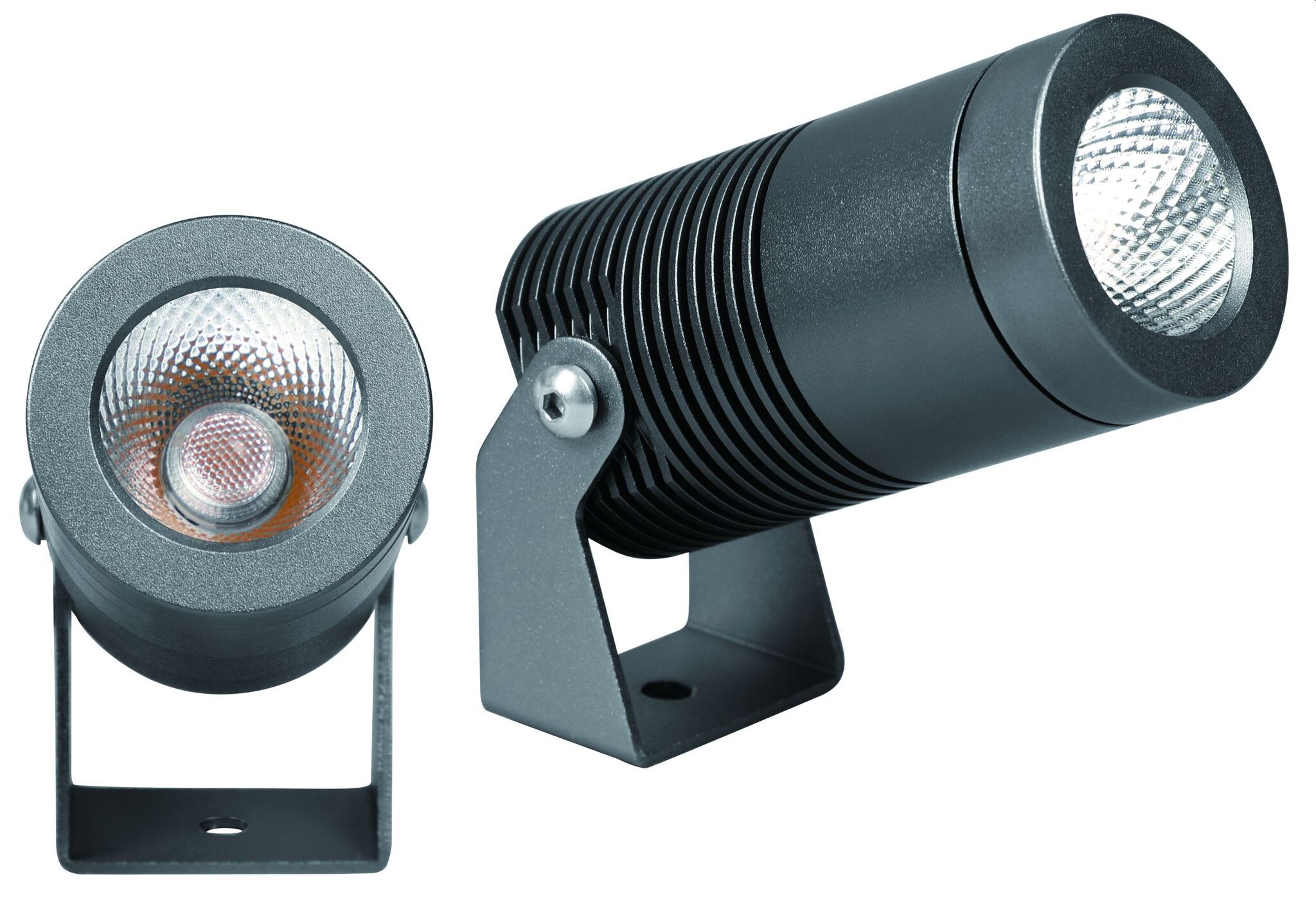 Faretto da giardino a LED NOELLE - 8W, 560lm, 2700K, IP67, CRI 80, 38°, dunkelgrau, nicht dimmbar, D=44mm, L=90mm