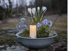 Bougie de tombe LED Serene - Outdoor, Weiss, 10cm Höhe, Timerfunktion