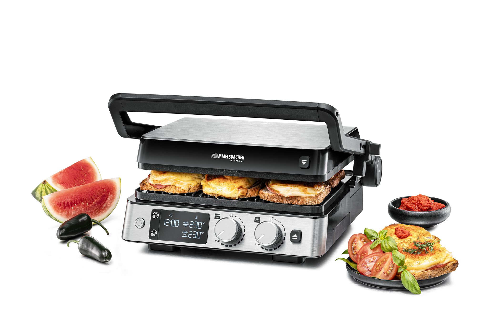 KONTAKTGRILL KG 2025 - Kontaktgrill, Edelstahl/schwarz, 2000W