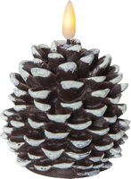 LED Pillar Kerze Flamme - Indoor, Braun, 10.5cm Höhe, Timerfunktion