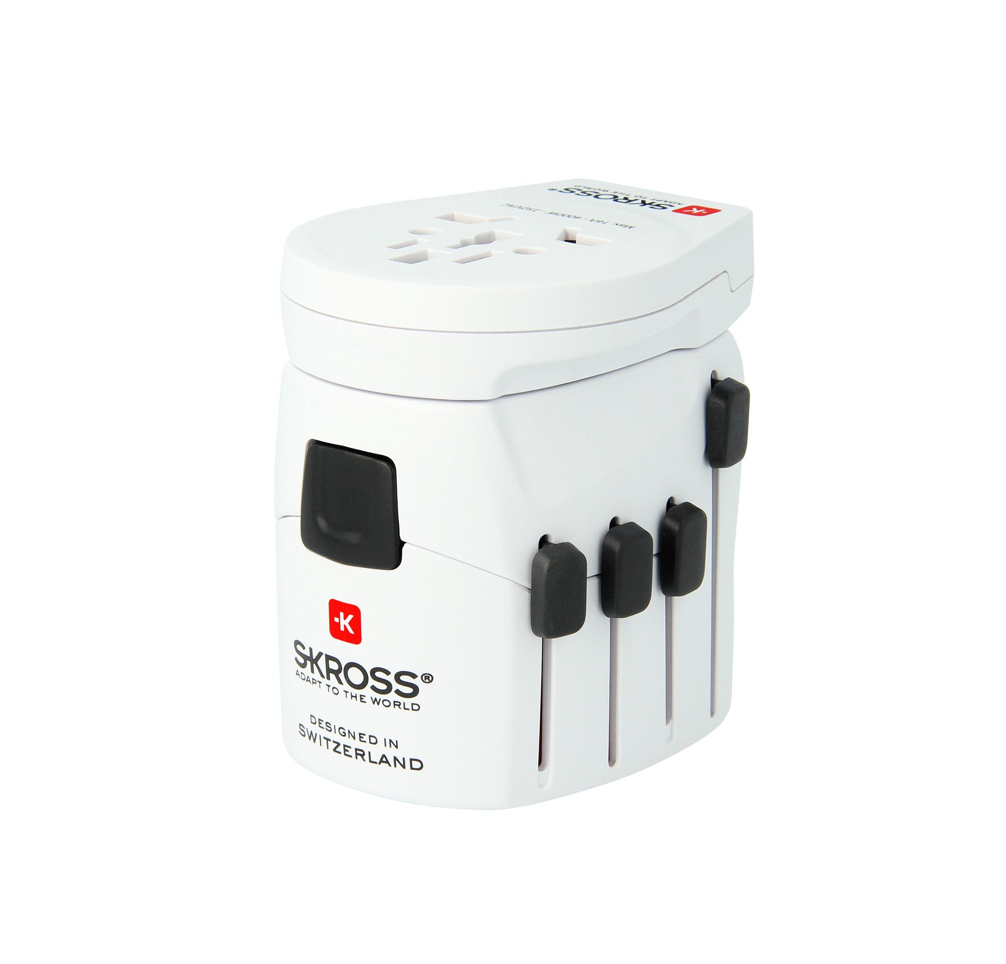 World adattore di viaggio PRO - World & USB - Out: CH, Schuko, IT, UK, BRA, USA, AUS/China, In: CH, Schuko, IT, UK, USA/Japan, AUS/China