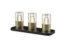 Kristy, Deko TL, 3er Set - Messing  gebürstet, incl. Ladestation u. 1m USB Kabel,  IP44, 5V,  0,48 W, 60 Lm, 2200 K -3000K, dim