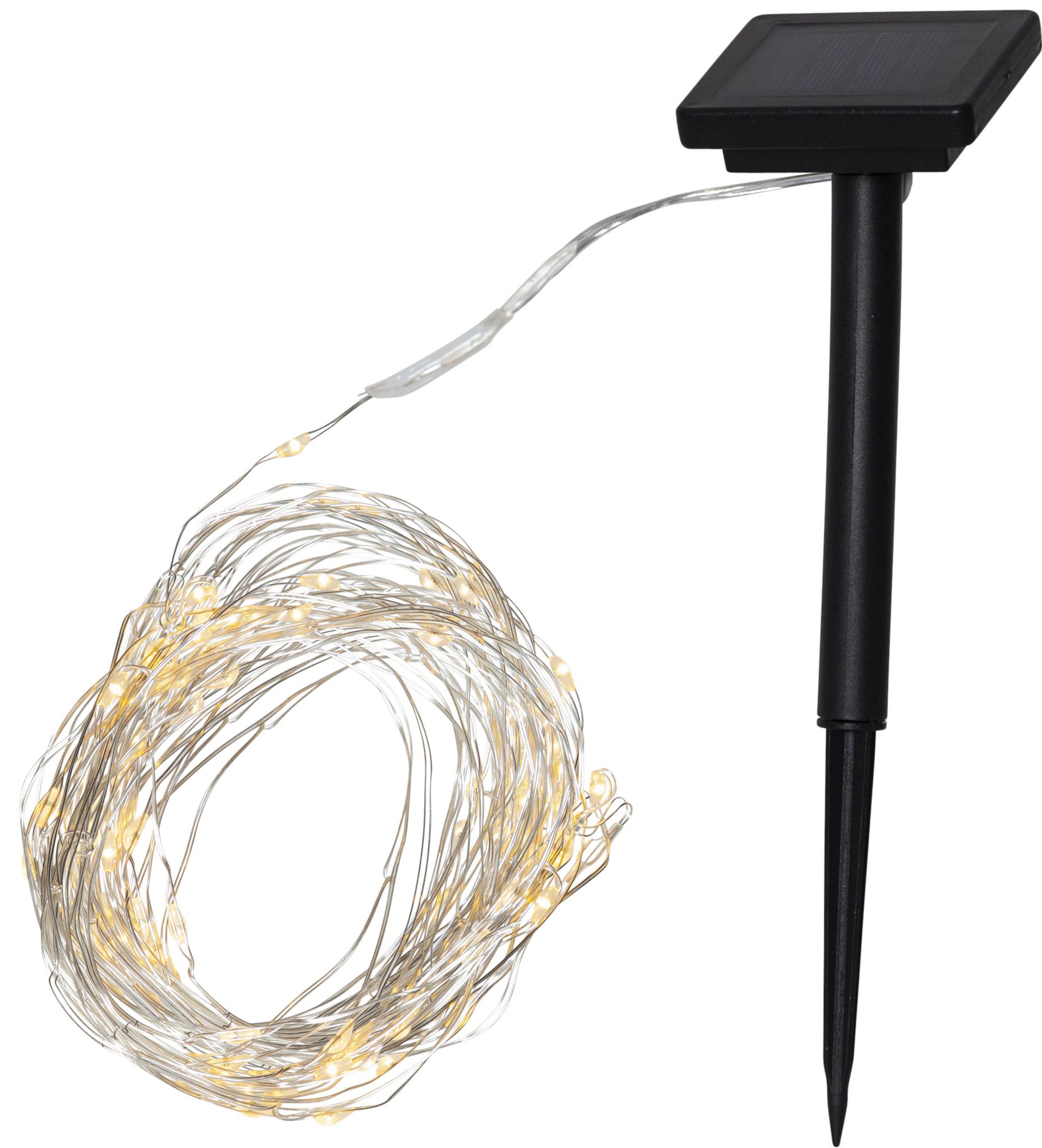 Solar Lichterkette Dew Drop - Silber, Lichtfarbe Warmweiss