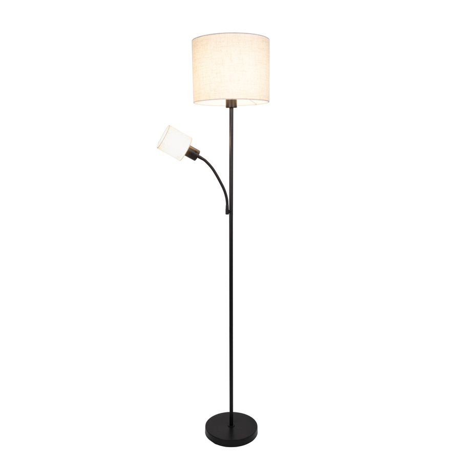 Stehleuchte  FILOMENA  H: 165cm schwarz/beige - IP20, E27, Schwarz
