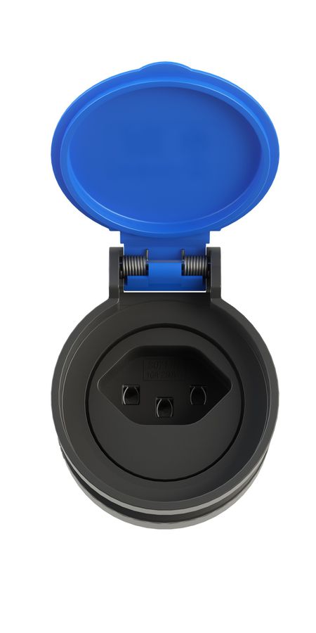 IP55 Montagekupplung Typ 23 - Kupplung T.23 einzeln zum montieren, Klappdeckel, 250V - 16A / max. 4000W, IP55 geschützt, S+