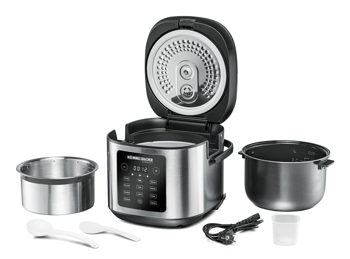 MULTI REISKOCHER MRK 950 - Multireiskocher, Edelstahl/schwarz, 860W