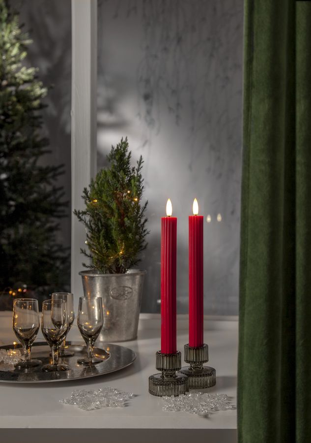 LED Dinner Kerze 2P Flamme Stripe - IP20, Warmweiss, 2 LED'S