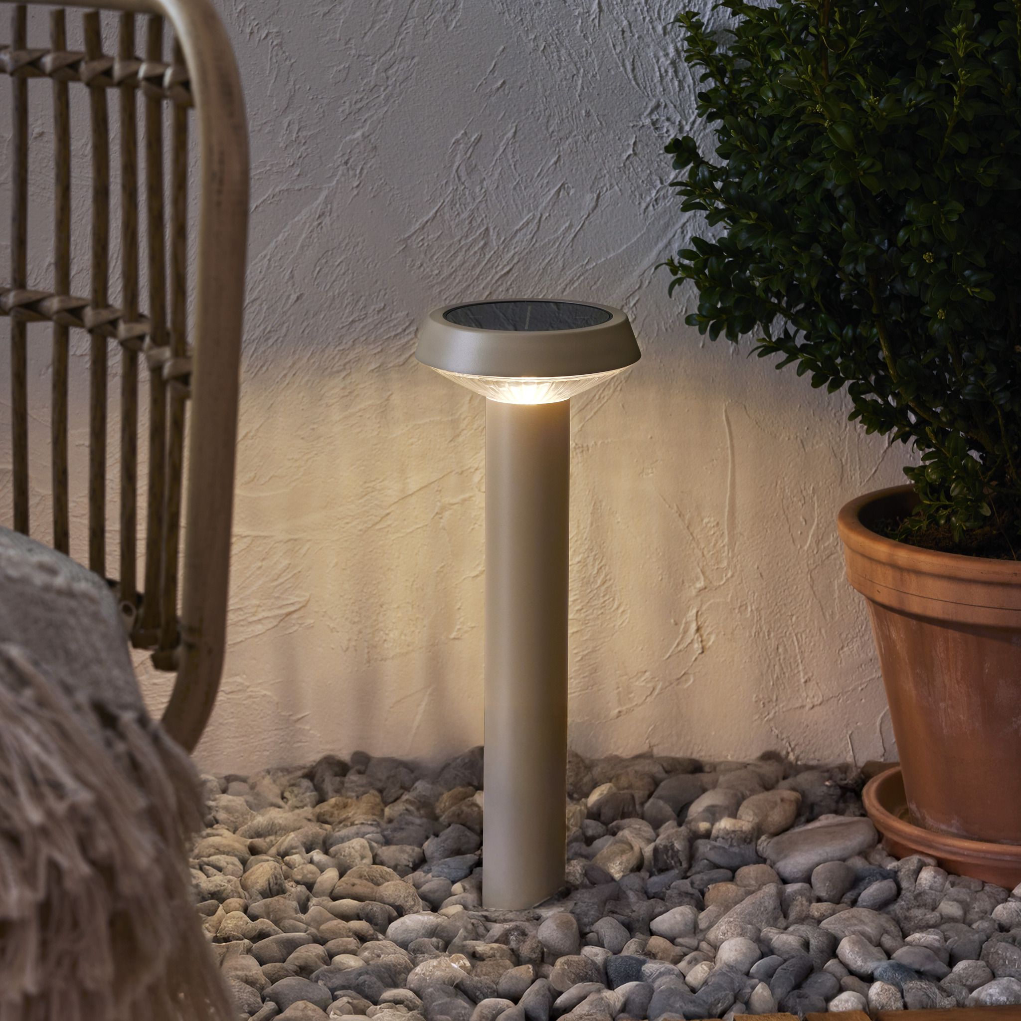 Solar Pollerleuchte Casa - Indoor, Outdoor, Warmweiss, Beige