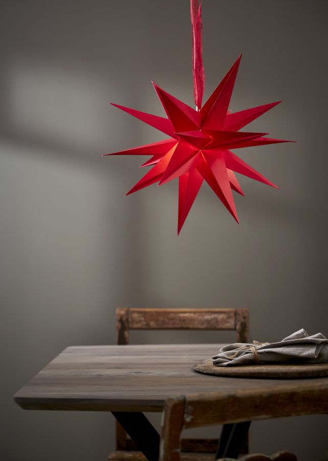 Papierstern December - IP20, Rot