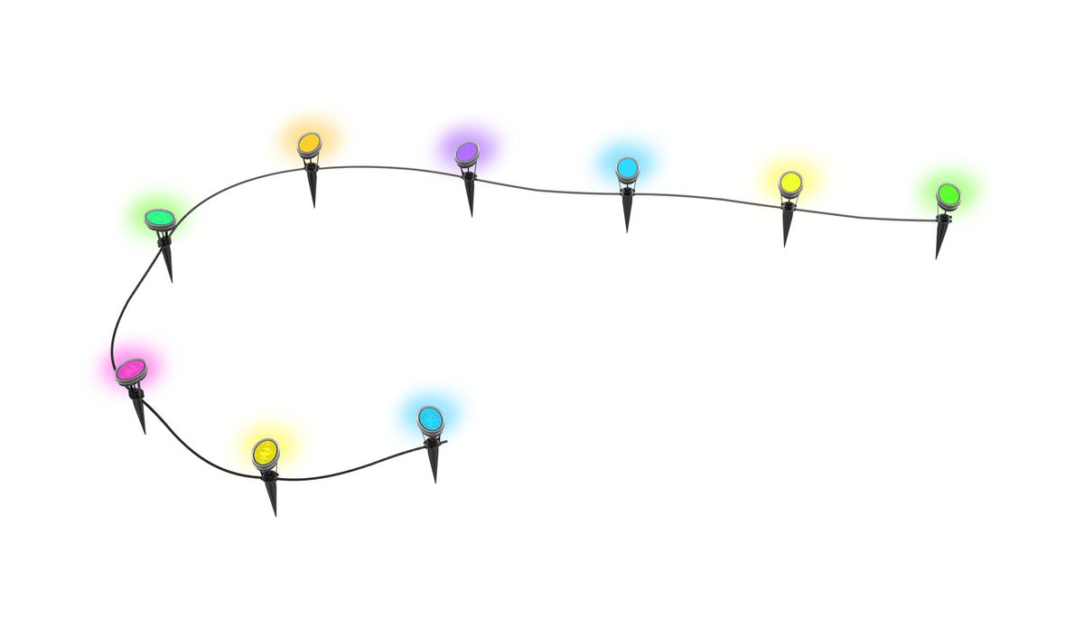 24V RGB Smart Mini Gartenspot 9x - 24V DC, 5W, IP65, 36°, anthrazit, inkl. Spike