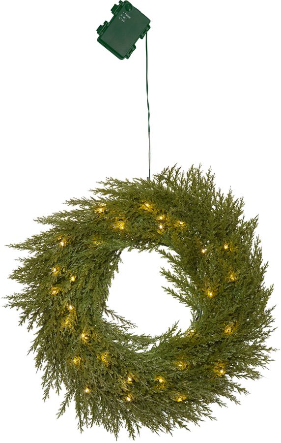 Kranz THUJA - Grün, 30 LEDs, IP44