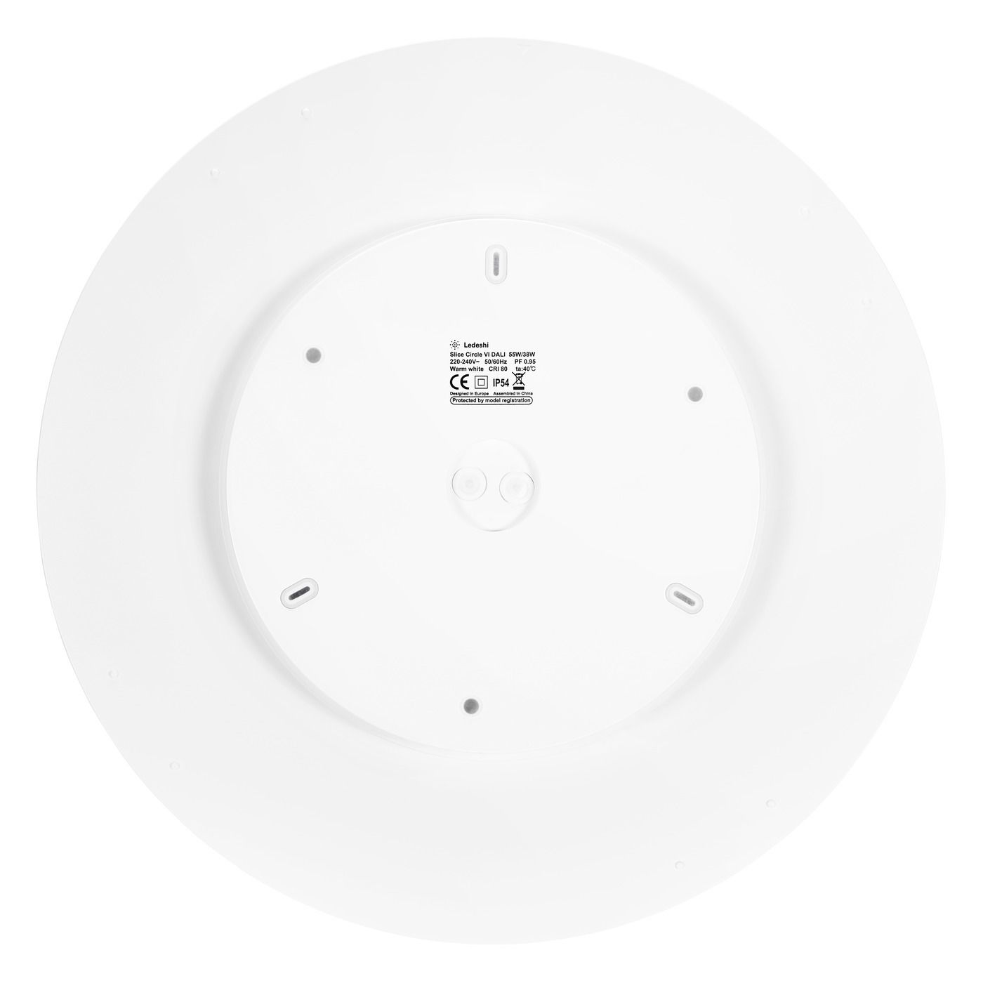 LED Not-Anbauleuchte SLICE CIRCLE VI - 38/55W, 3800/5500lm, 4000K, IP20, weiss, nicht dimmbar