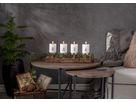 LED Pillar Kerze 4 pack Flamme Advent - Indoor, Weiss, 12.50 cm Höhe, Timerfunktion