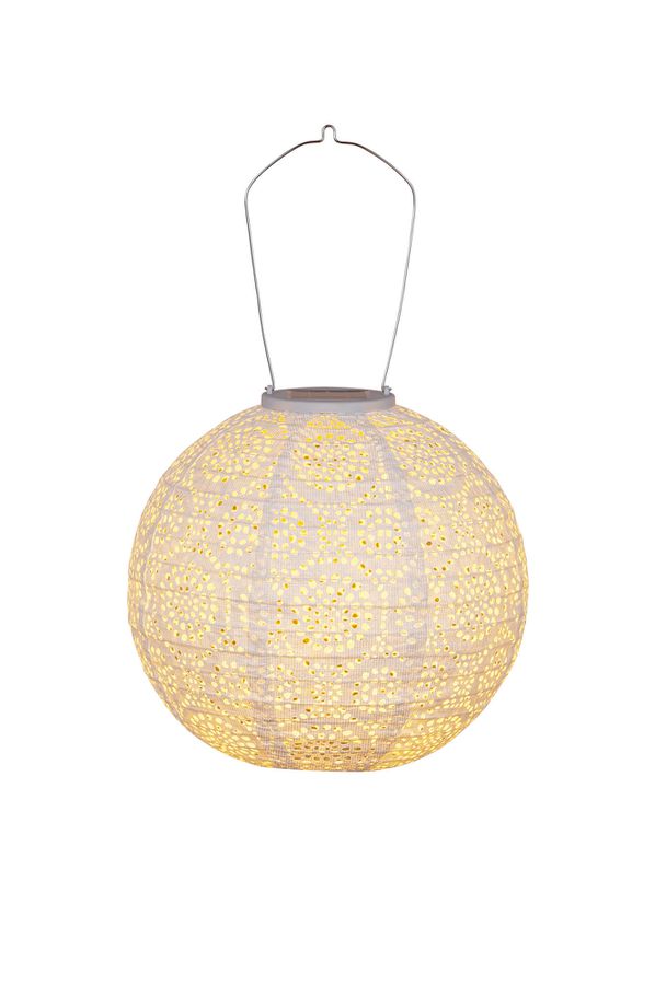 Solar Laterne Tyvek Weiss ø25cm - Warmweiss, LED, IP44, 1800K, VE 20