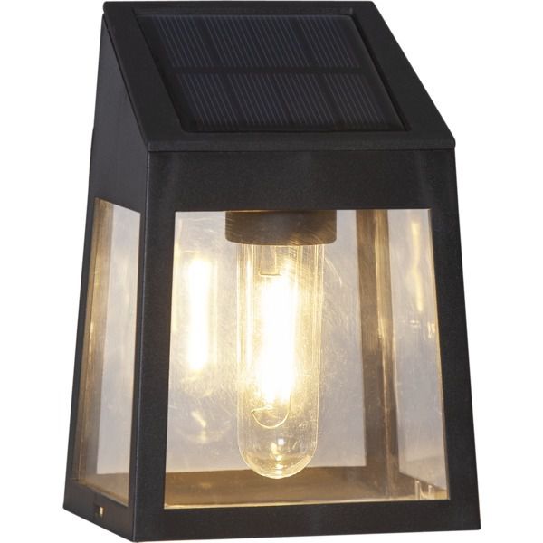 Solar Wall Laterne 2-p Wally Filament - IP44, Warmweiss, Dämmerungssensor